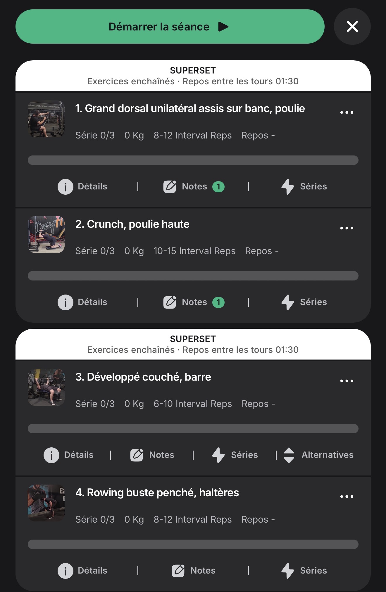 Application Athletic Action - Entraînement