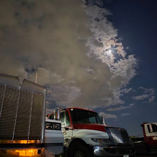 Oversized equipment being towed by Moreno Bro in West Odessa, TX