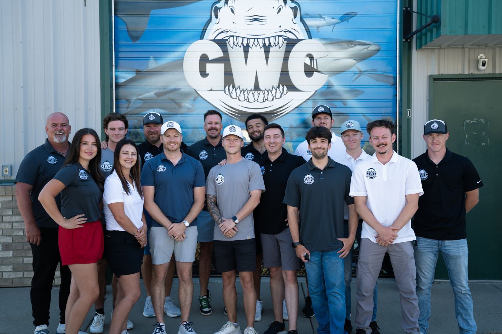 The Great White Construction team in front of their Billings shop