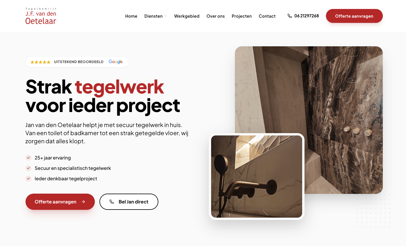 Website voorbeeld: www.jfvandenoetelaar.nl