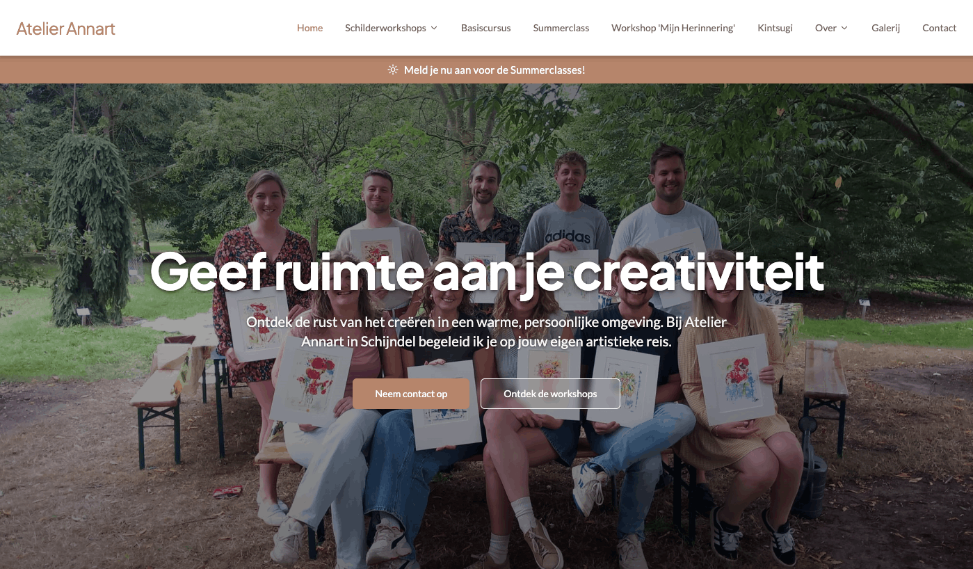 Website Atelier Annart — Kunst