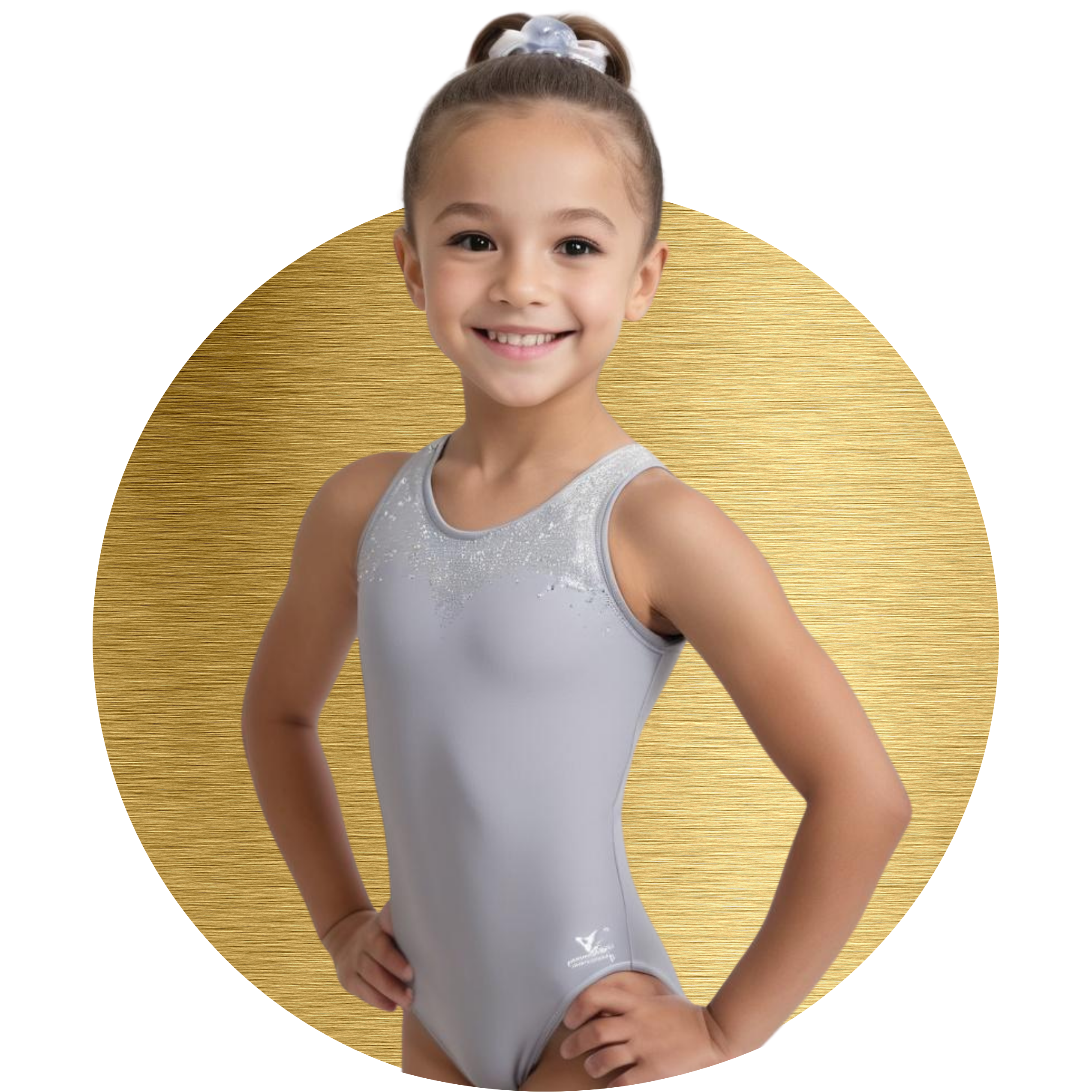 Recreational gymnasts laughing together during a class warm-up