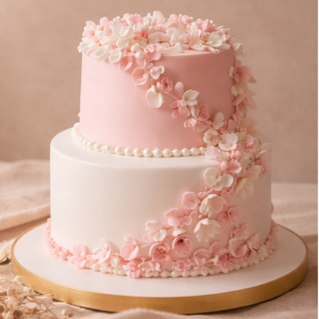 Pink Floral Cake