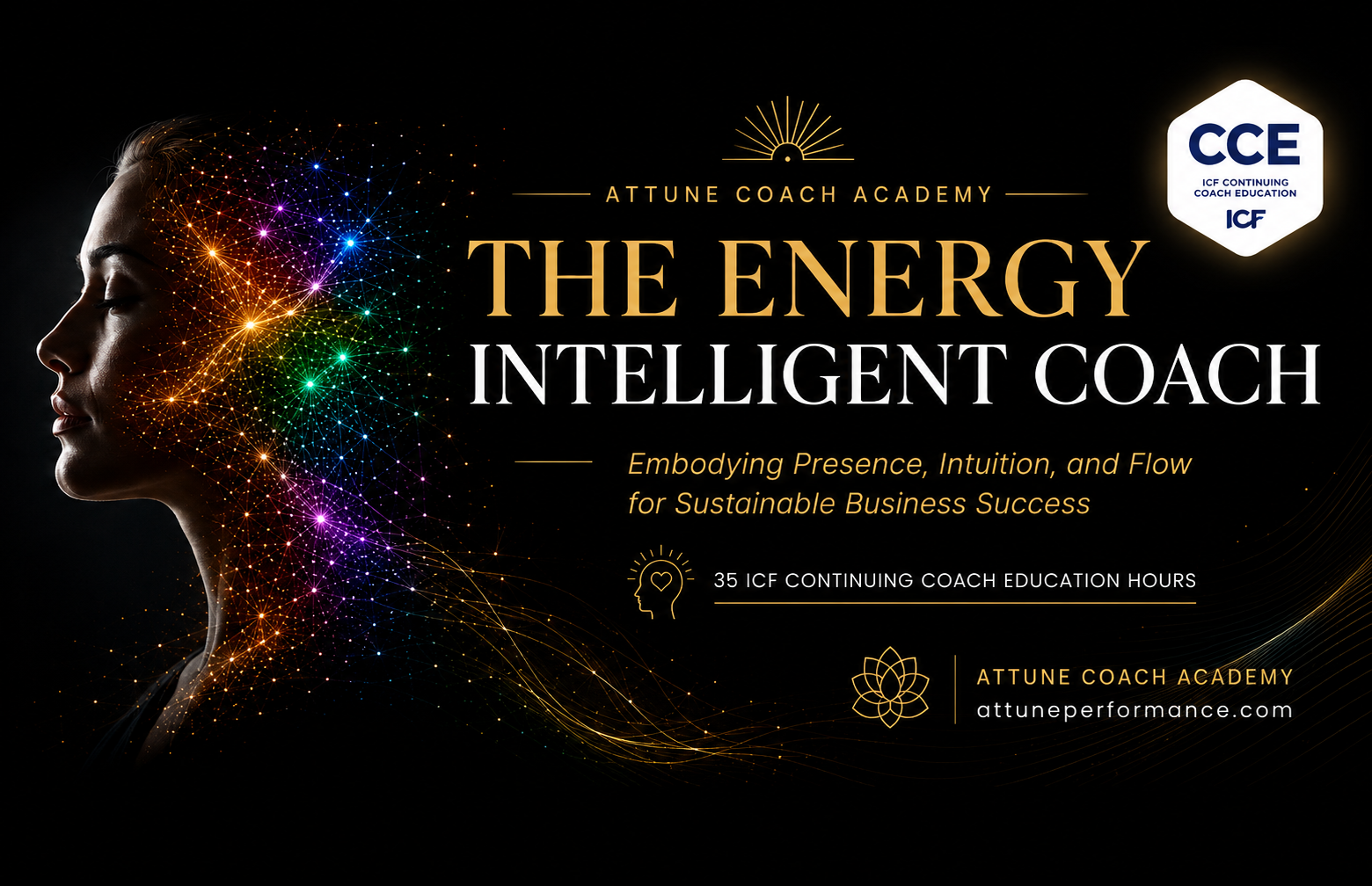 Energy Intelligent Coach program artwork with the ICF Continuing Coach Education logo
