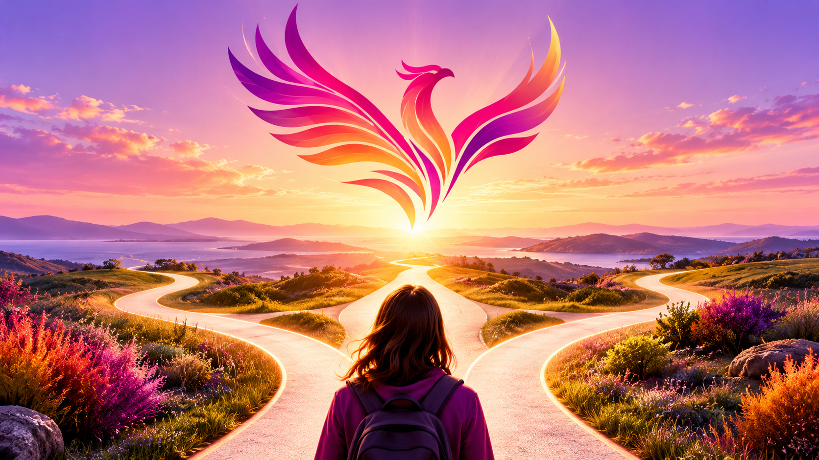 Phoenix pathways at sunrise