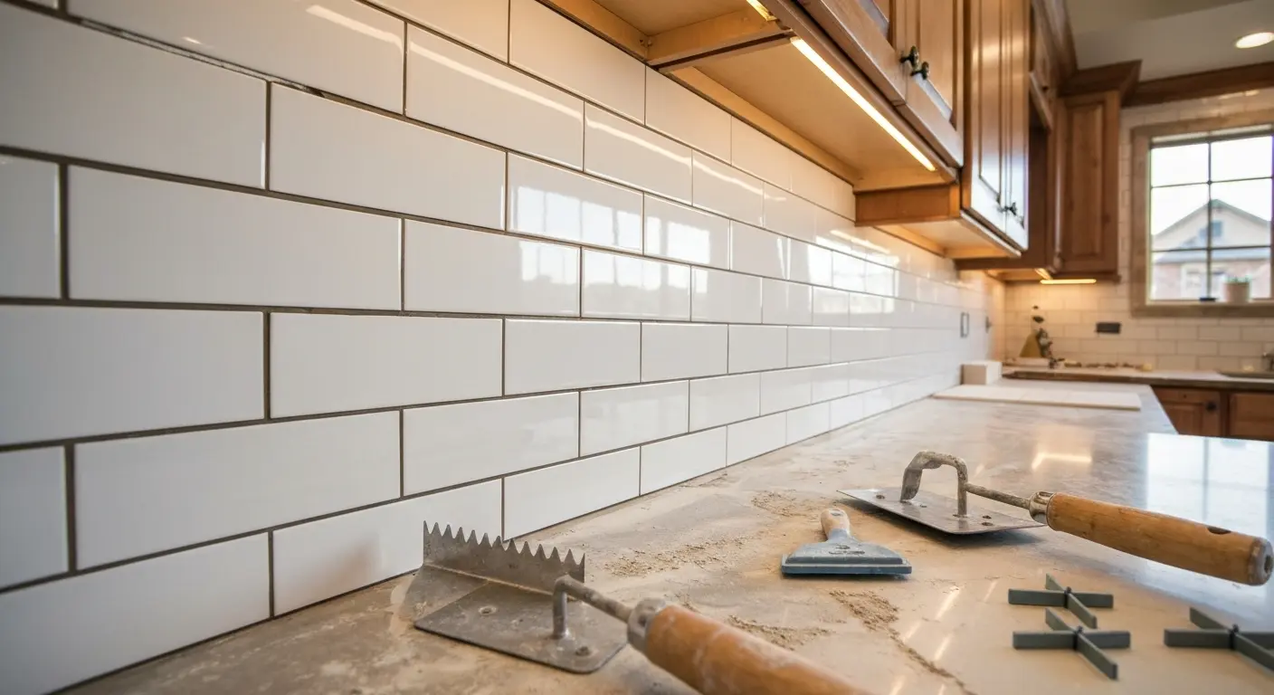 Backsplash tile installation