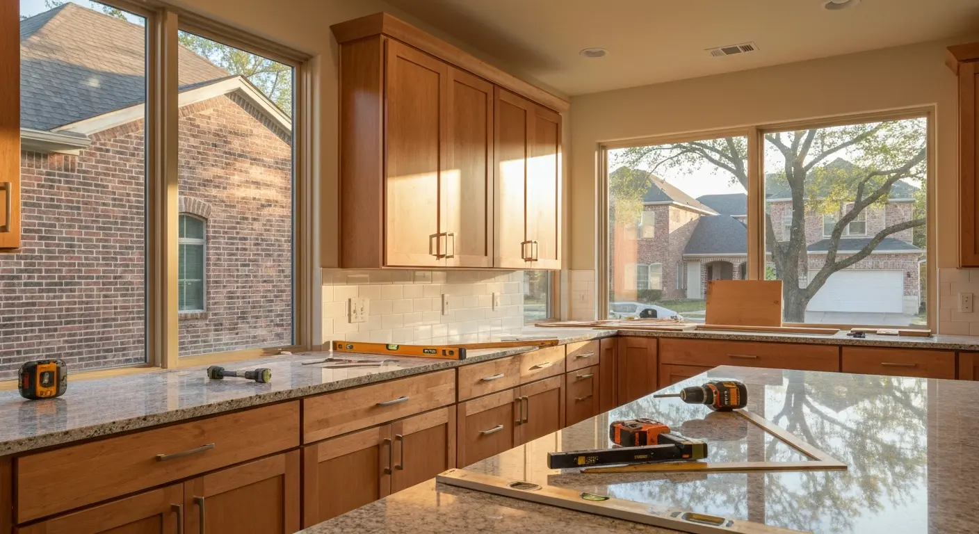 Custom kitchen cabinet installation