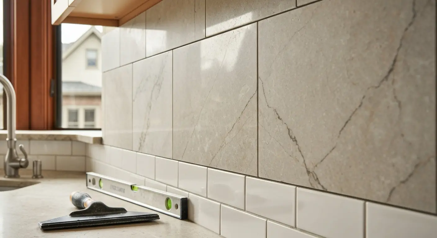 Stone backsplash