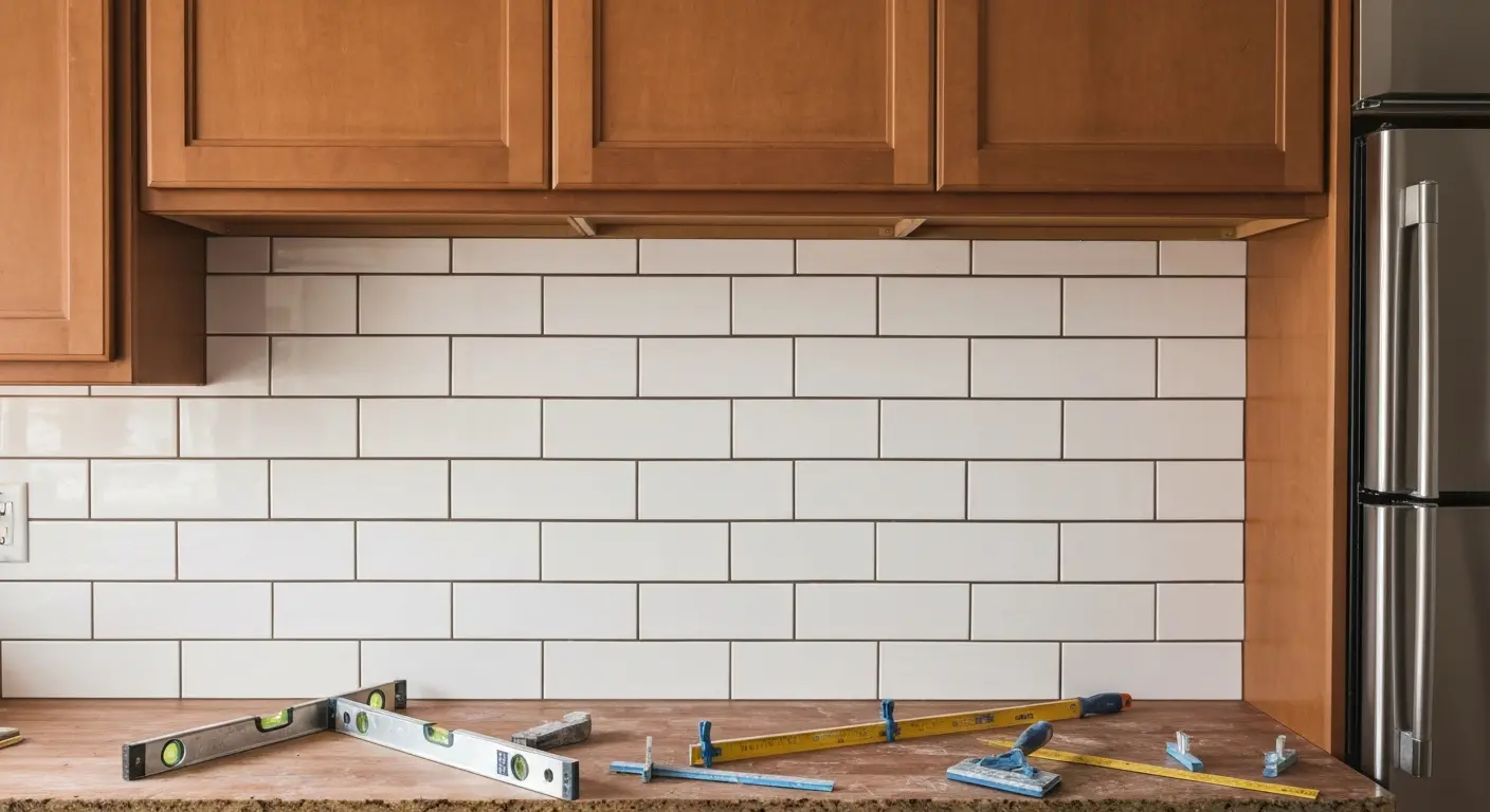 Kitchen backsplash installation