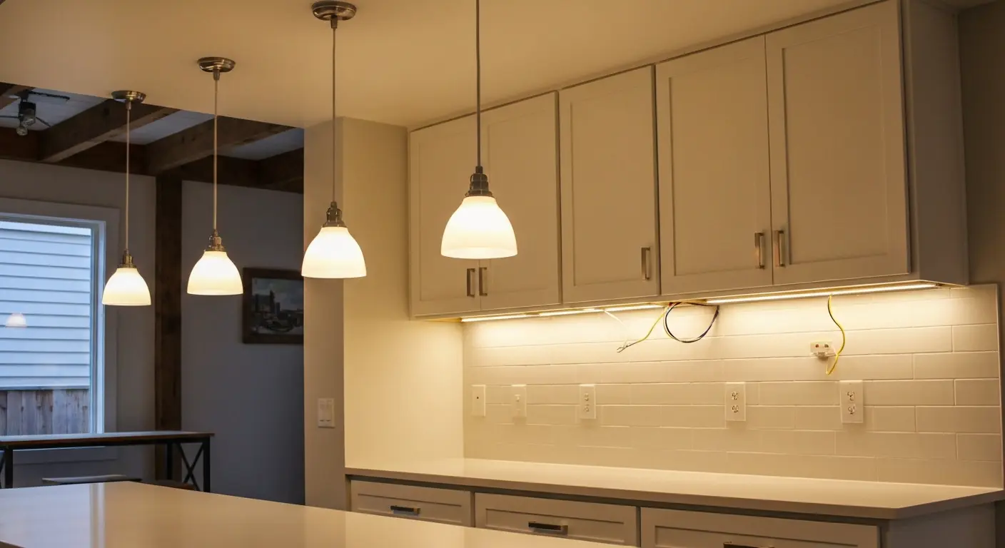 Kitchen lighting installation