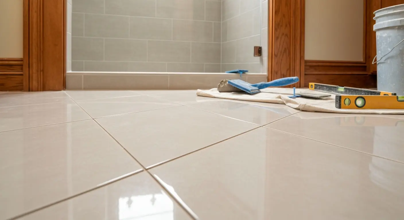 Bathroom floor tile installation