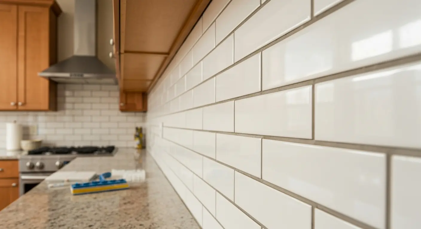 Kitchen backsplash tile installation