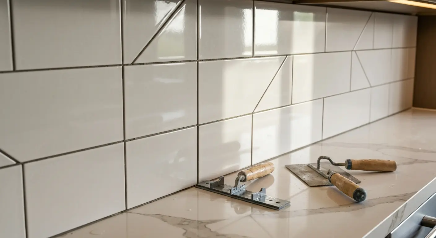 Ceramic tile backsplash