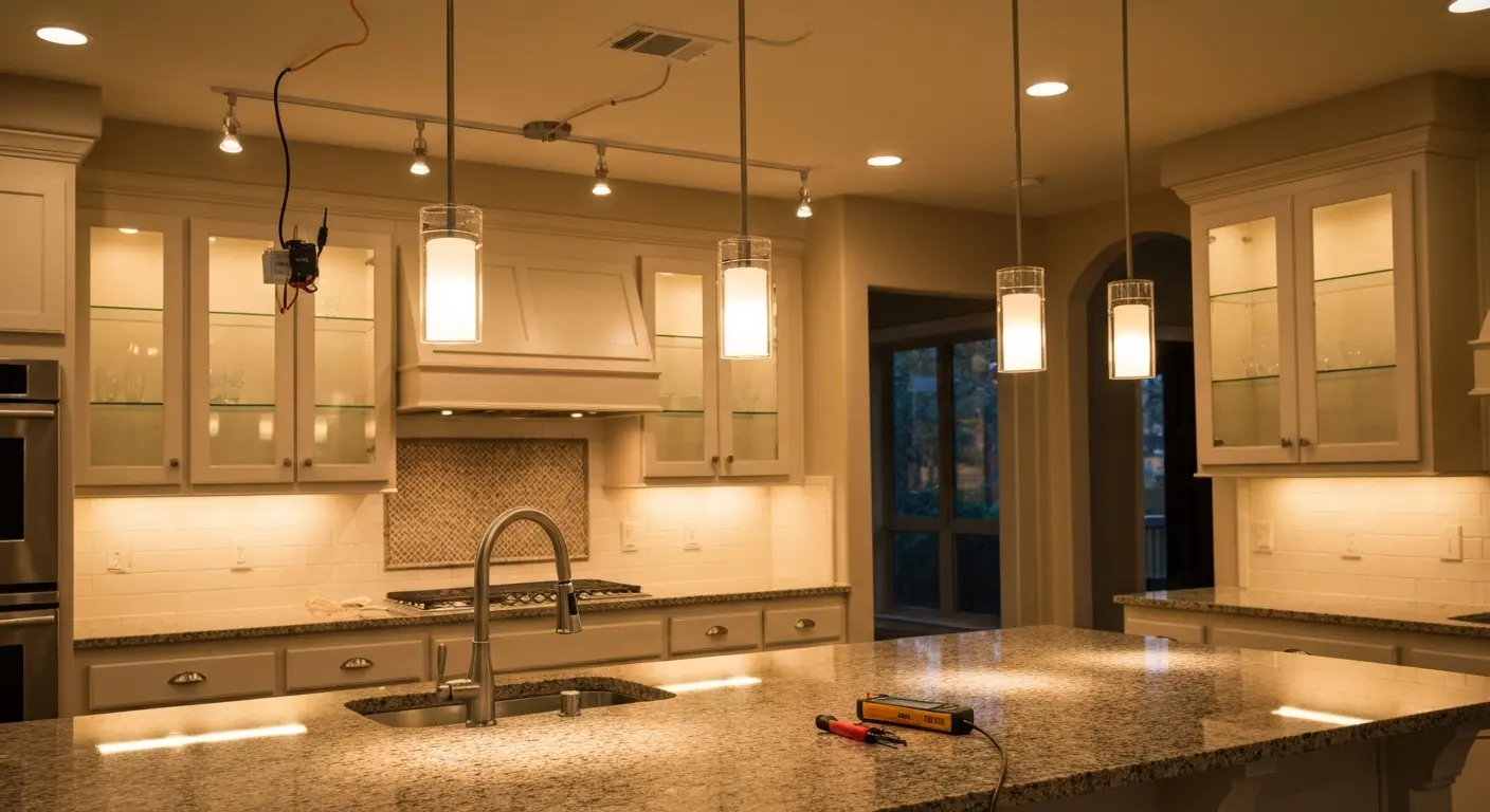 Kitchen lighting installation