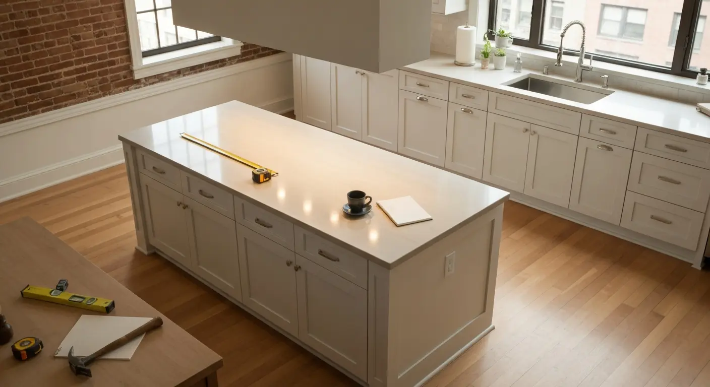 Custom kitchen island installation
