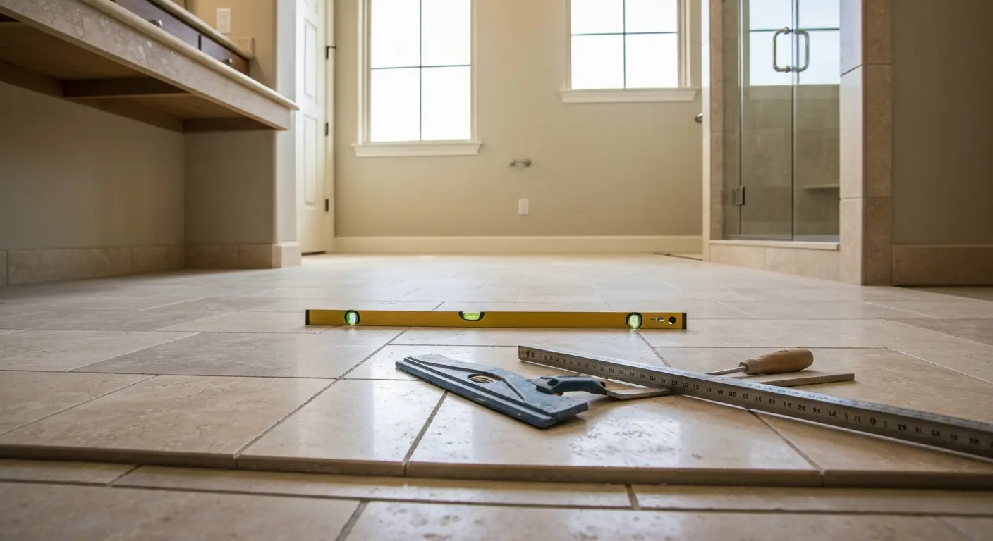 Natural stone bathroom flooring installation