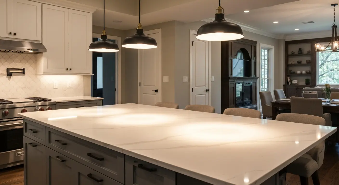 Kitchen island with lighting
