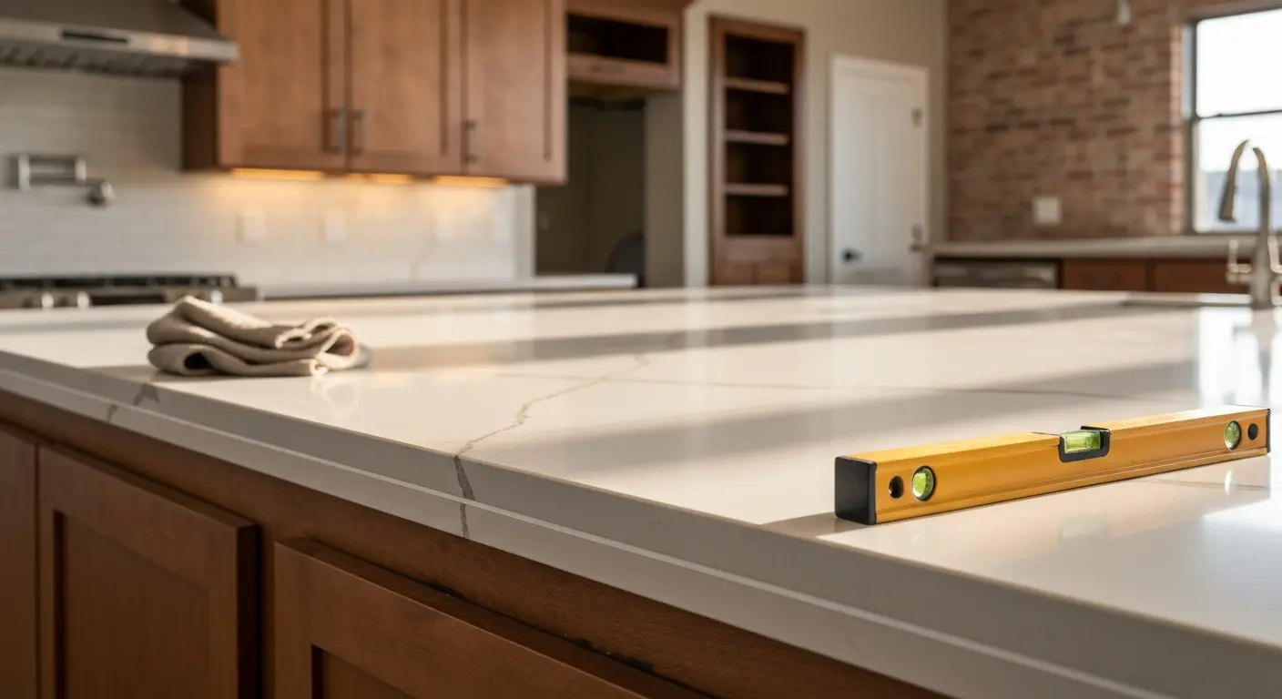 Quartz countertop installation in Downtown Dallas