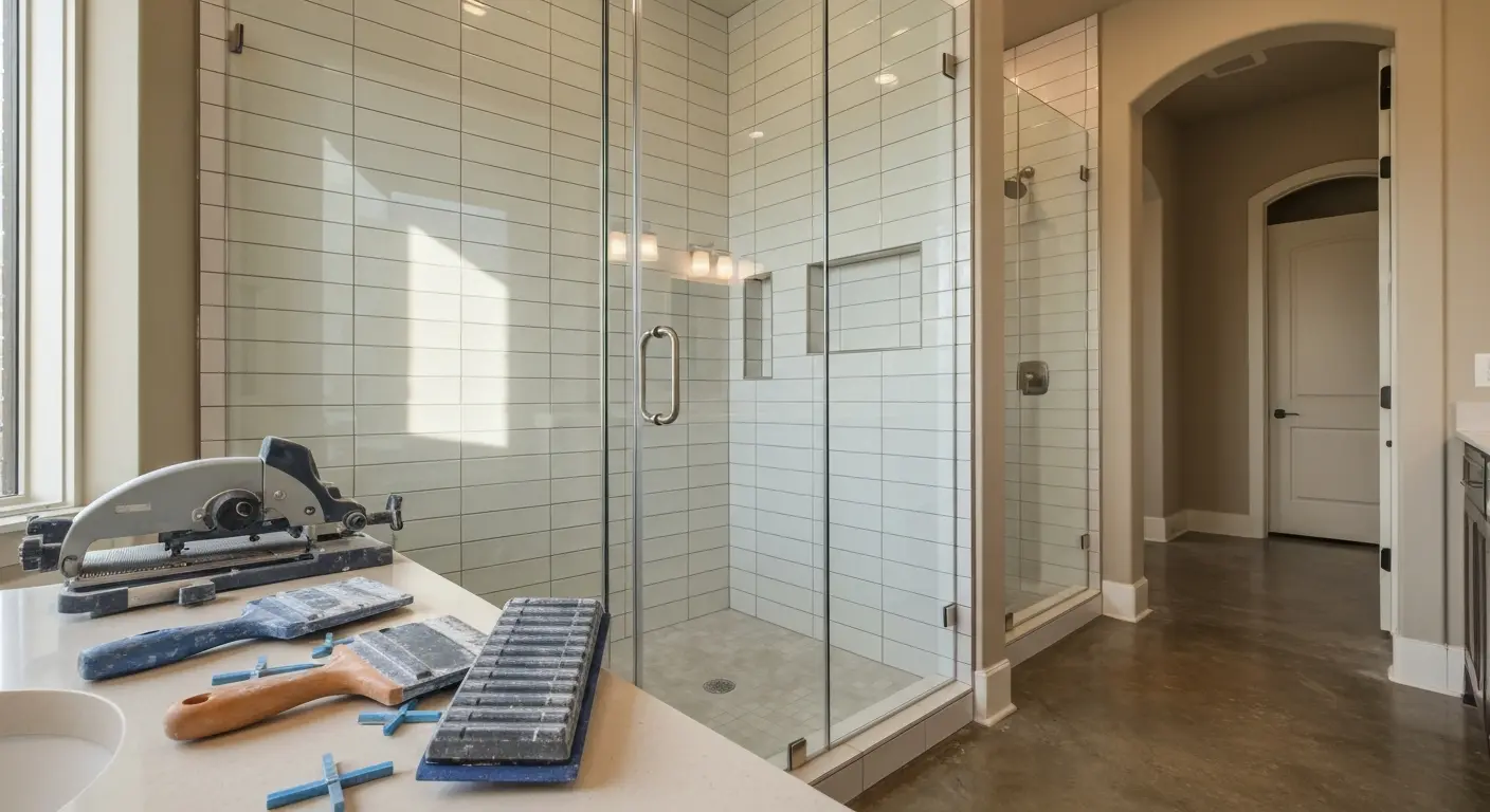 Custom tile shower installation