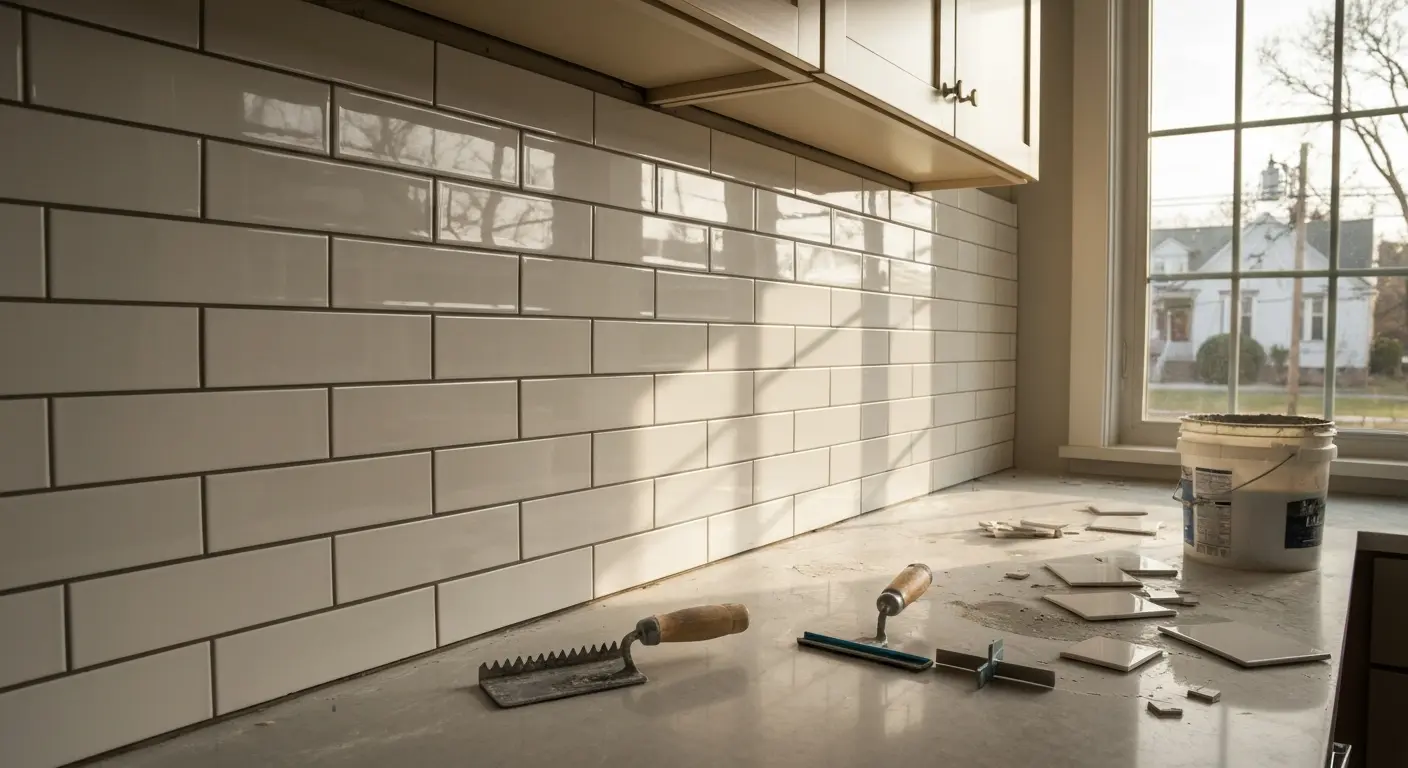 Kitchen backsplash installation