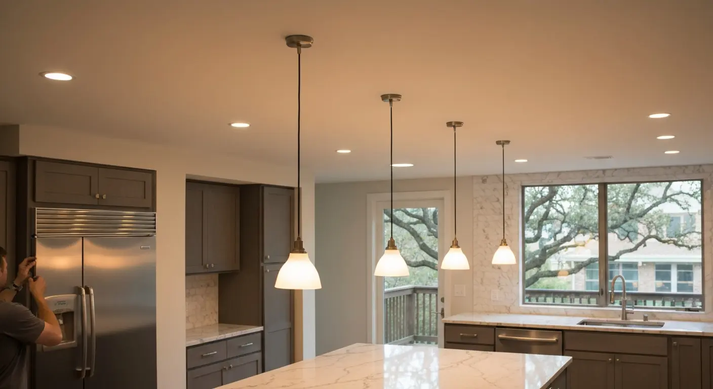 Kitchen lighting in Downtown Dallas remodel