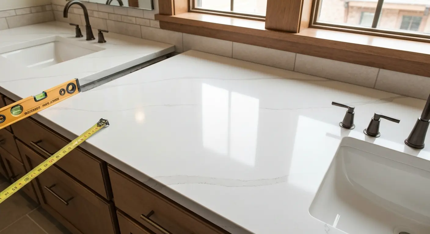 Quartz countertop installation