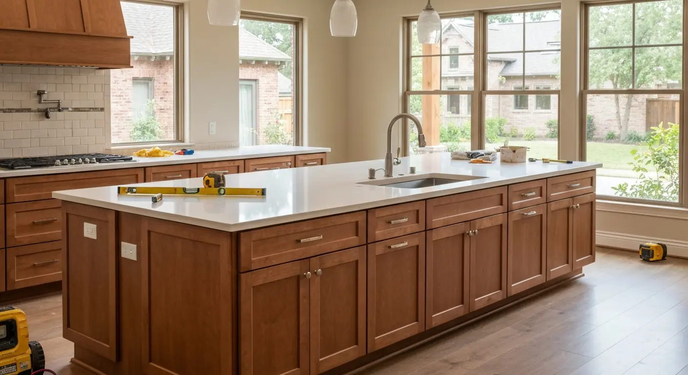 Kitchen island installation