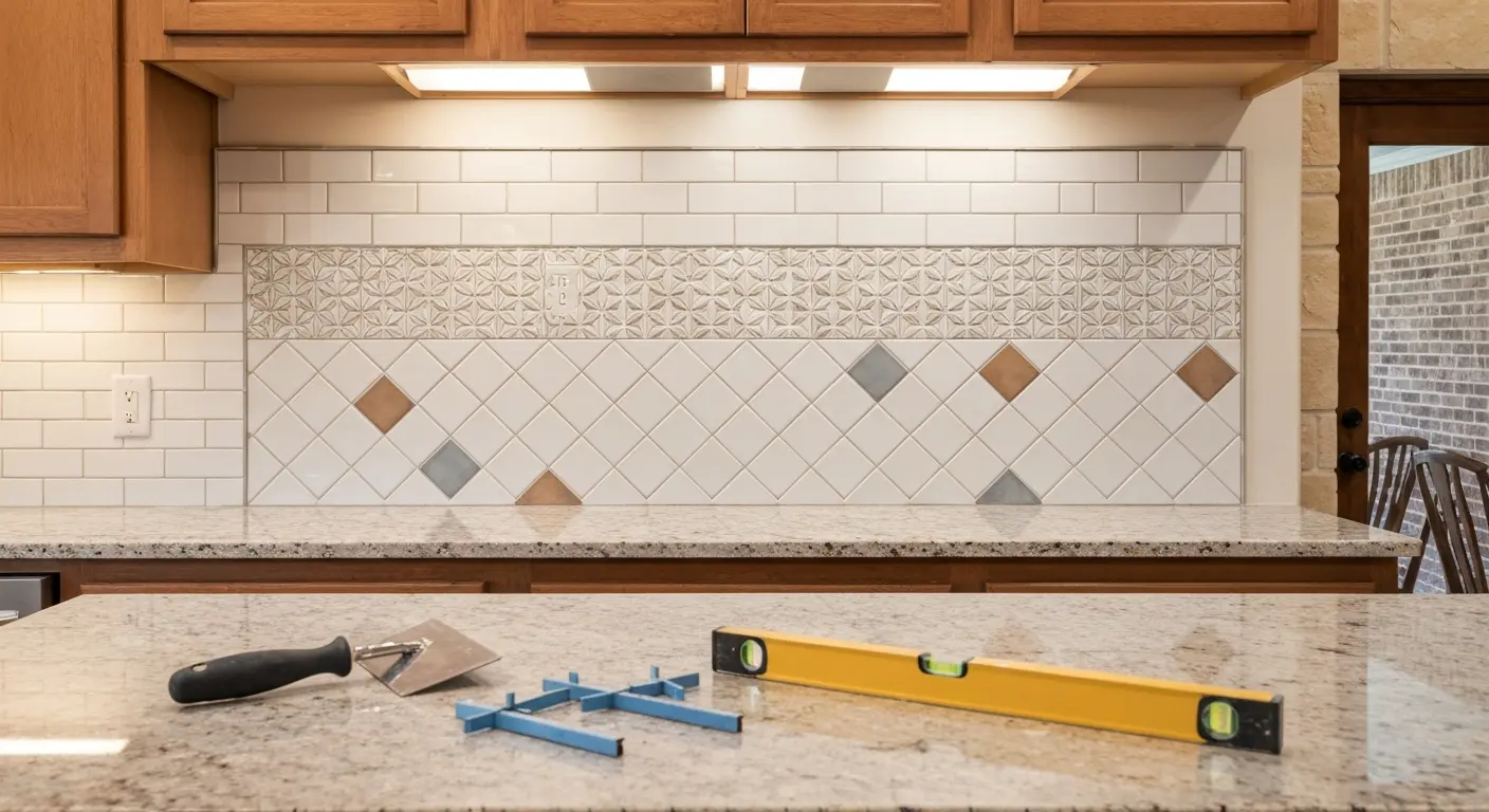 Backsplash tile installation in Downtown Dallas