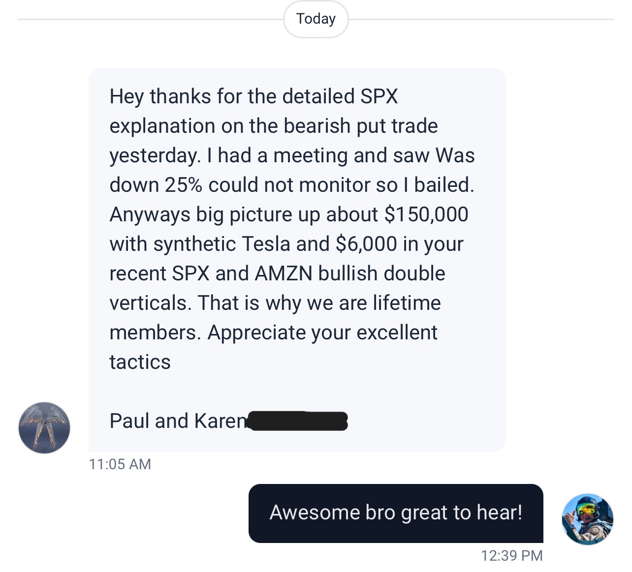 Member testimonial