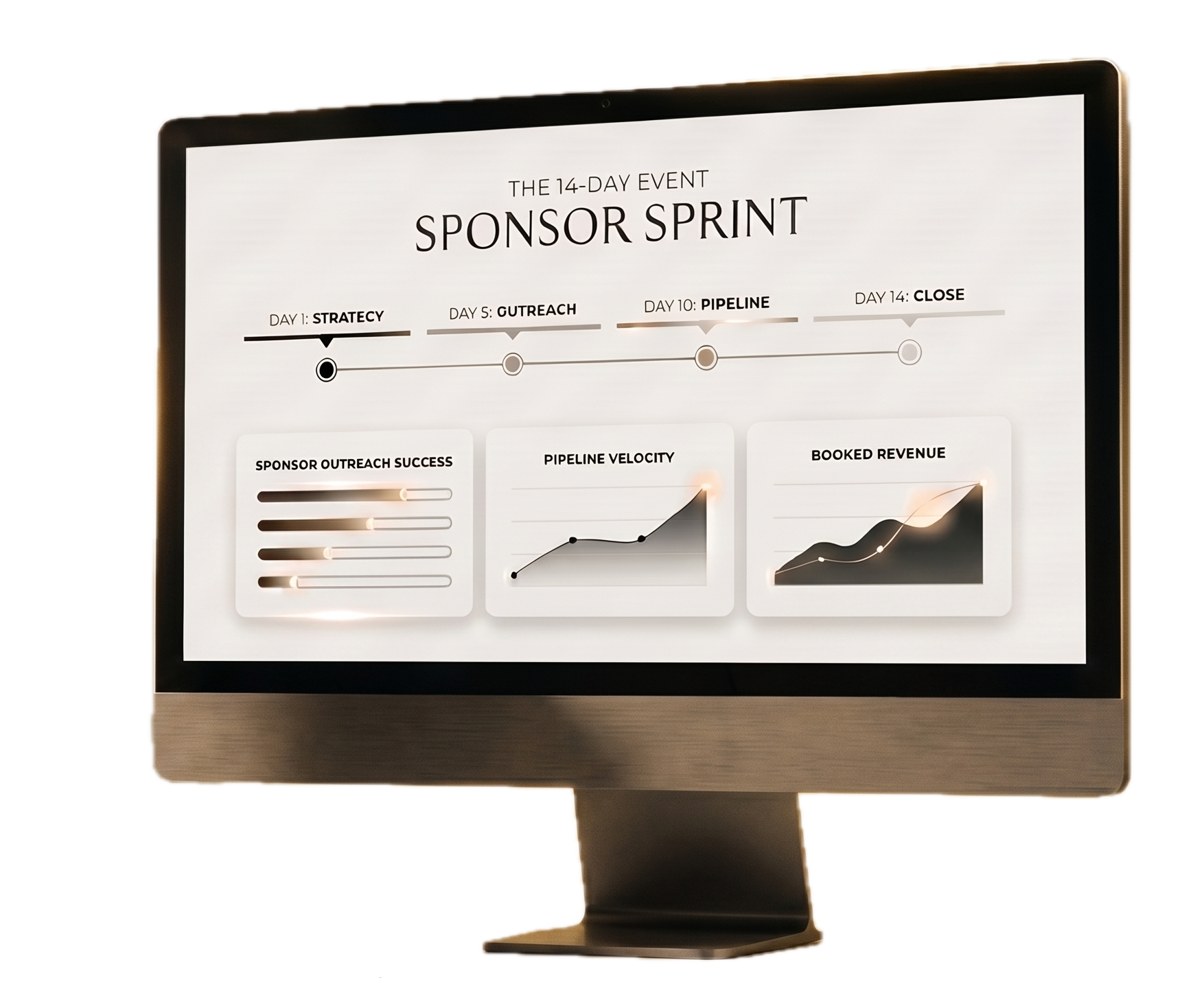 The 14-Day Sponsor Sprint course on a laptop