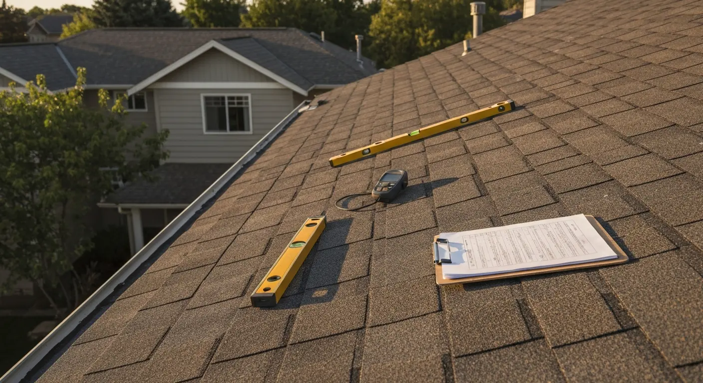 Roof inspection in progress