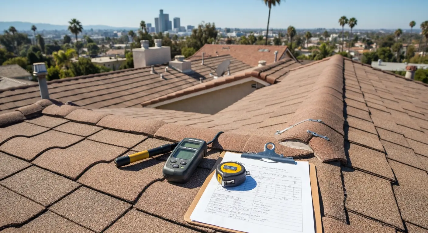 Roof inspection in Garden Grove neighborhood