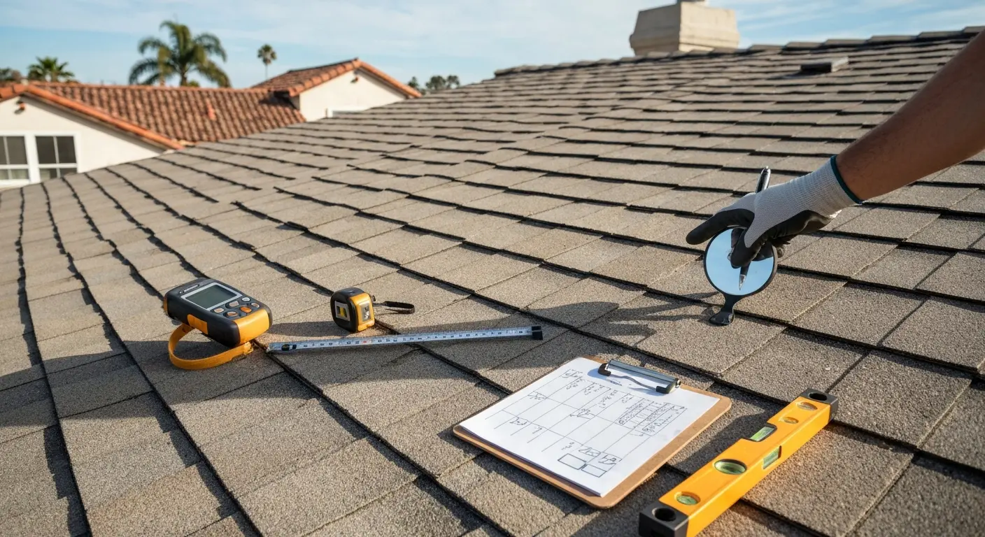 Roof inspection in progress
