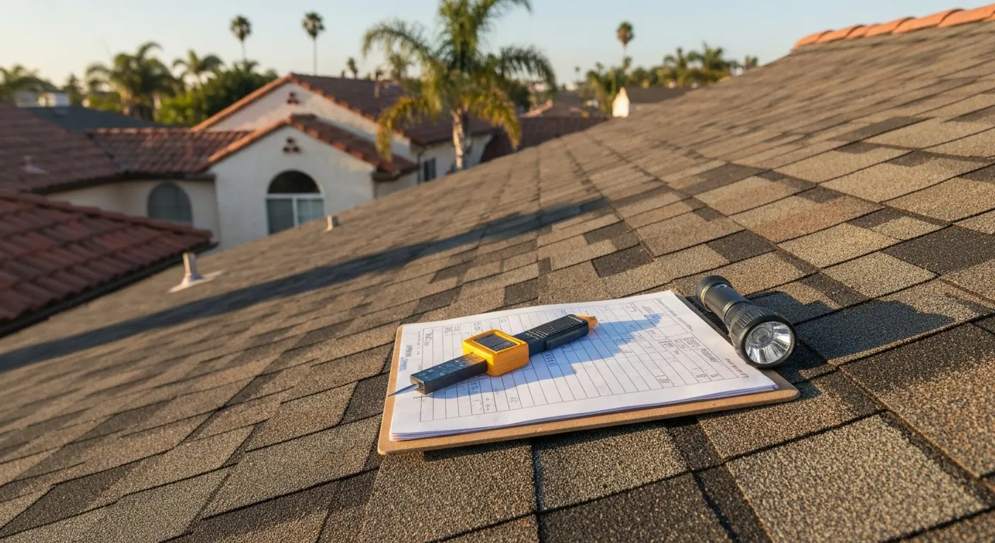 Roof inspection in progress