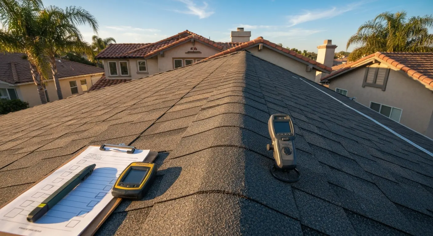 Roof inspection in Fullerton