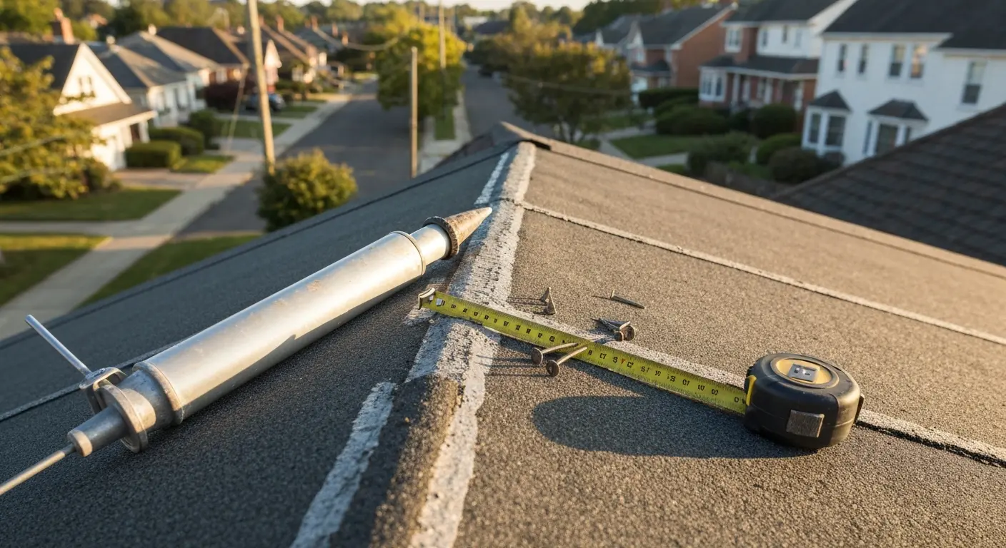 Roof repair work on residential home