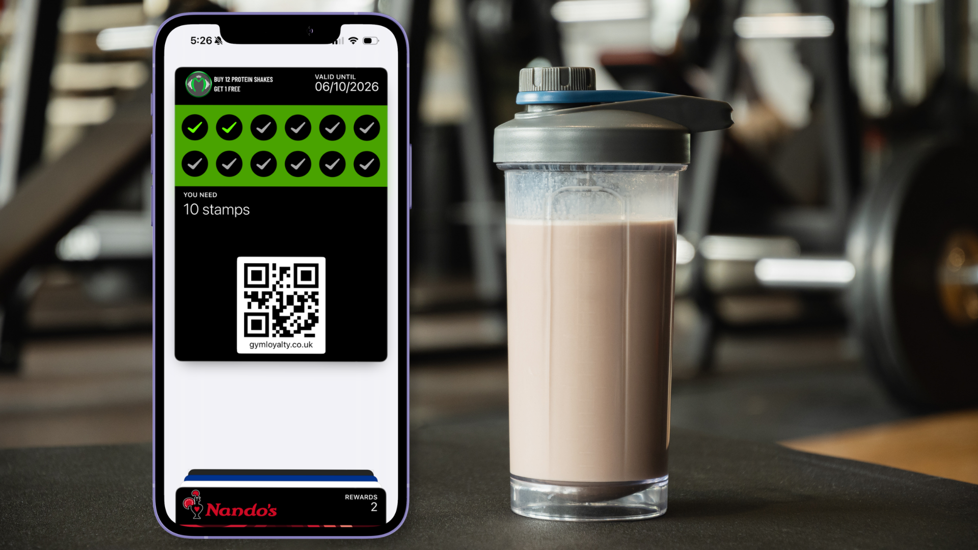 Stamp card for protein shakes and pre-workouts
