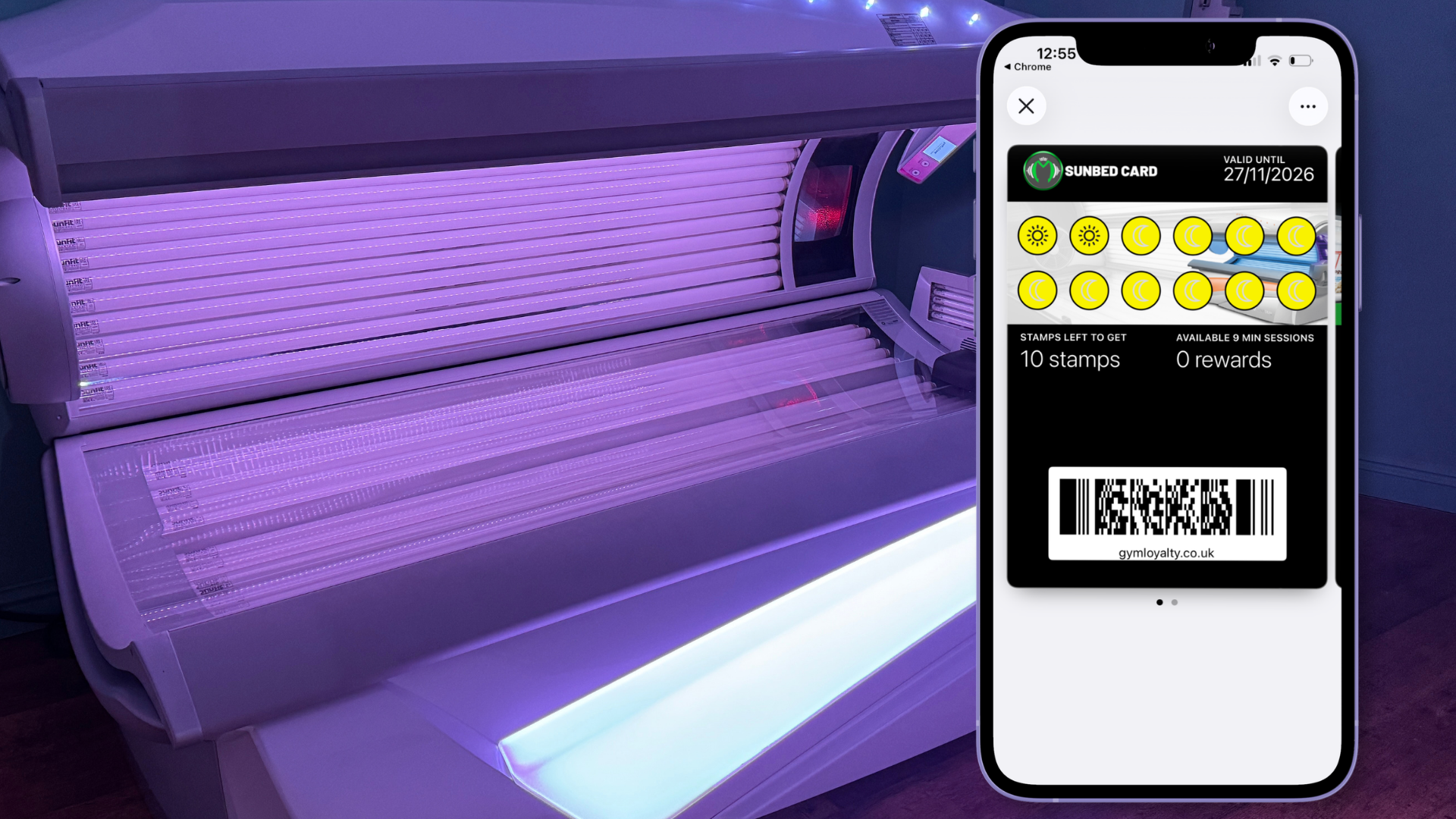 Sunbed session card