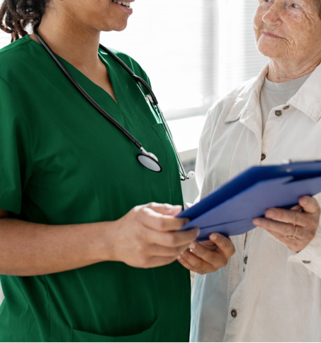Doctor with patient