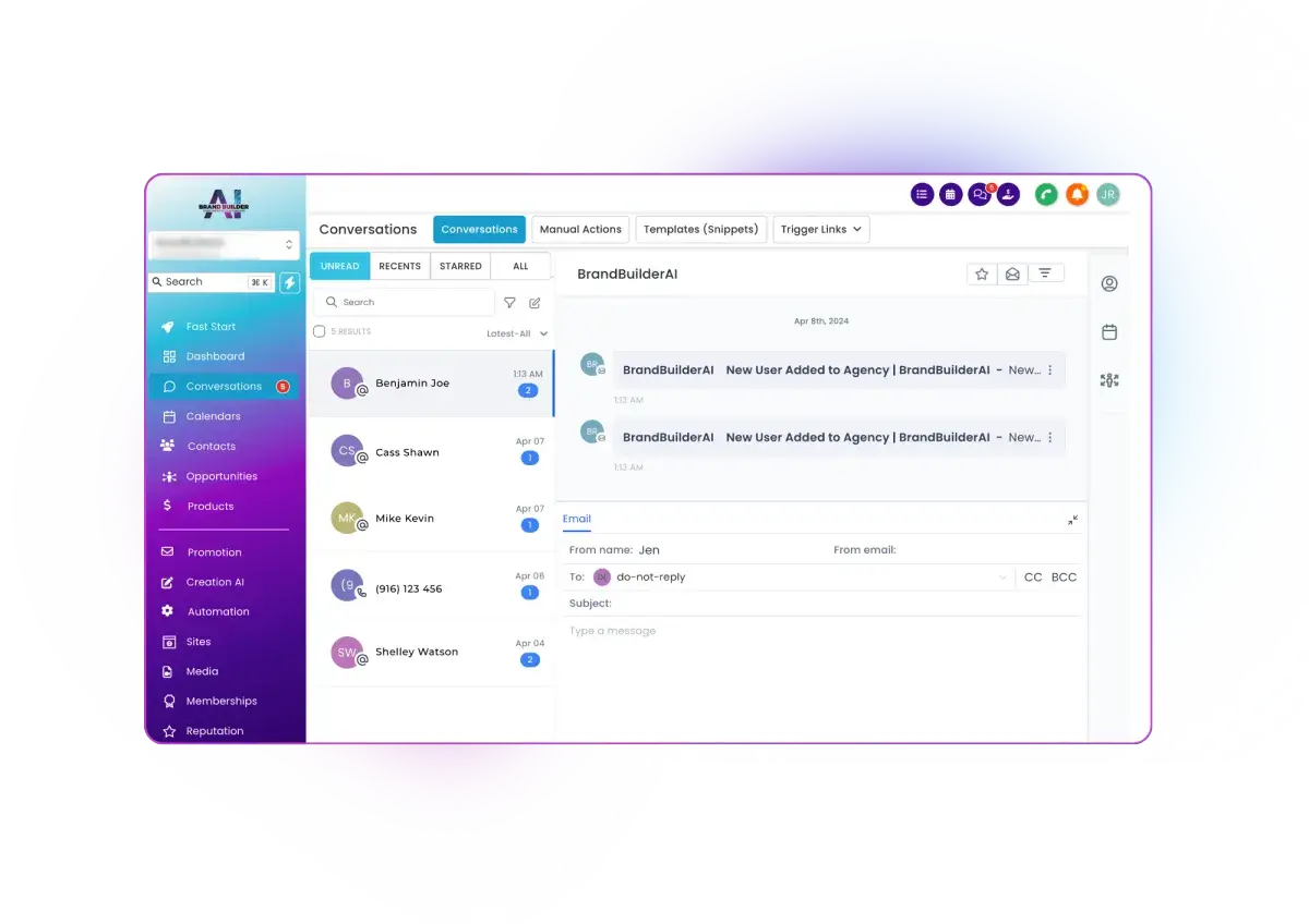 Brand Builder AI | INTEGRATED PHONE & SMS TEXT