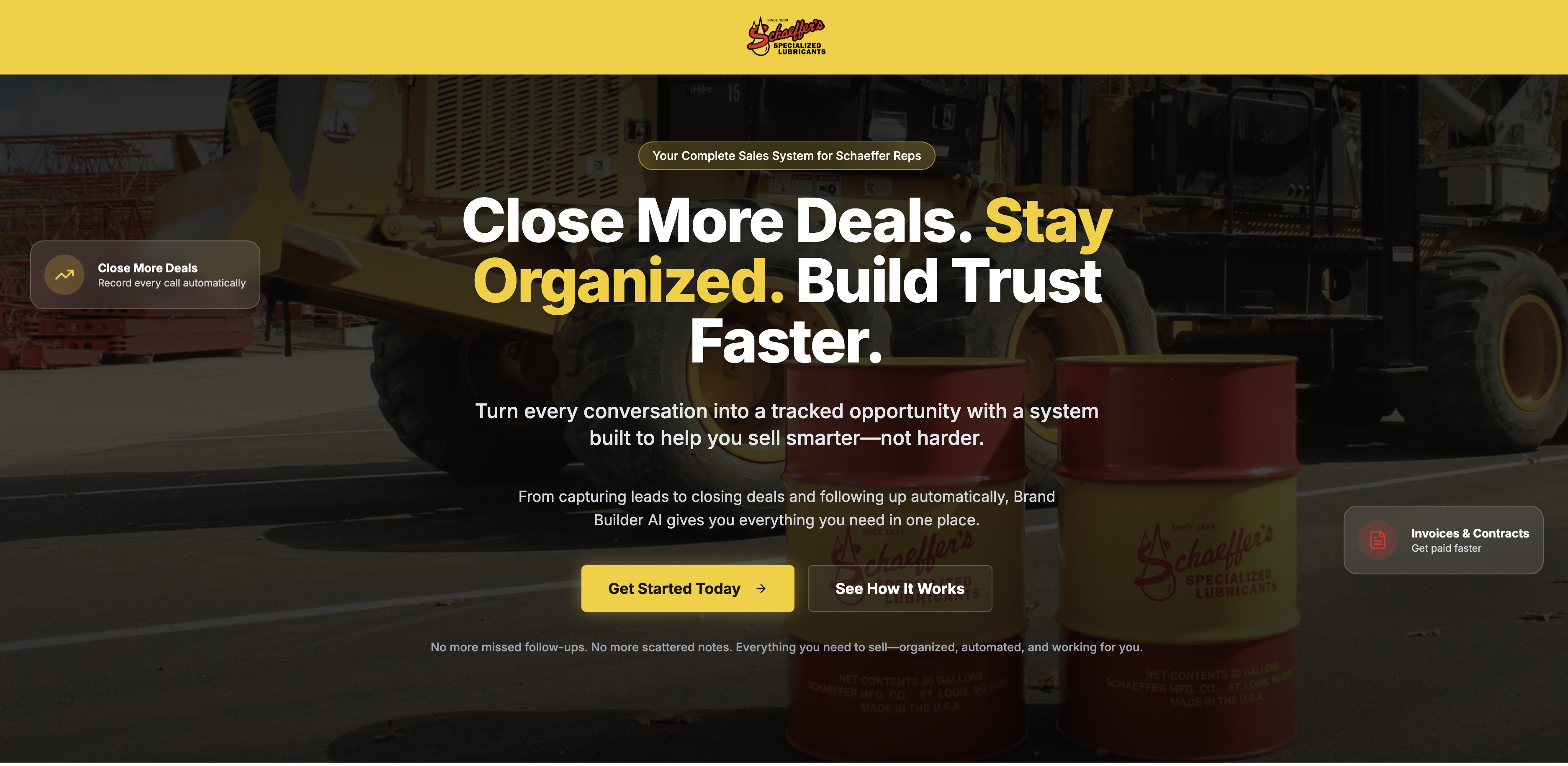 Complete Sales System for Schaeffer Oil Reps Under Kuss Enterprises