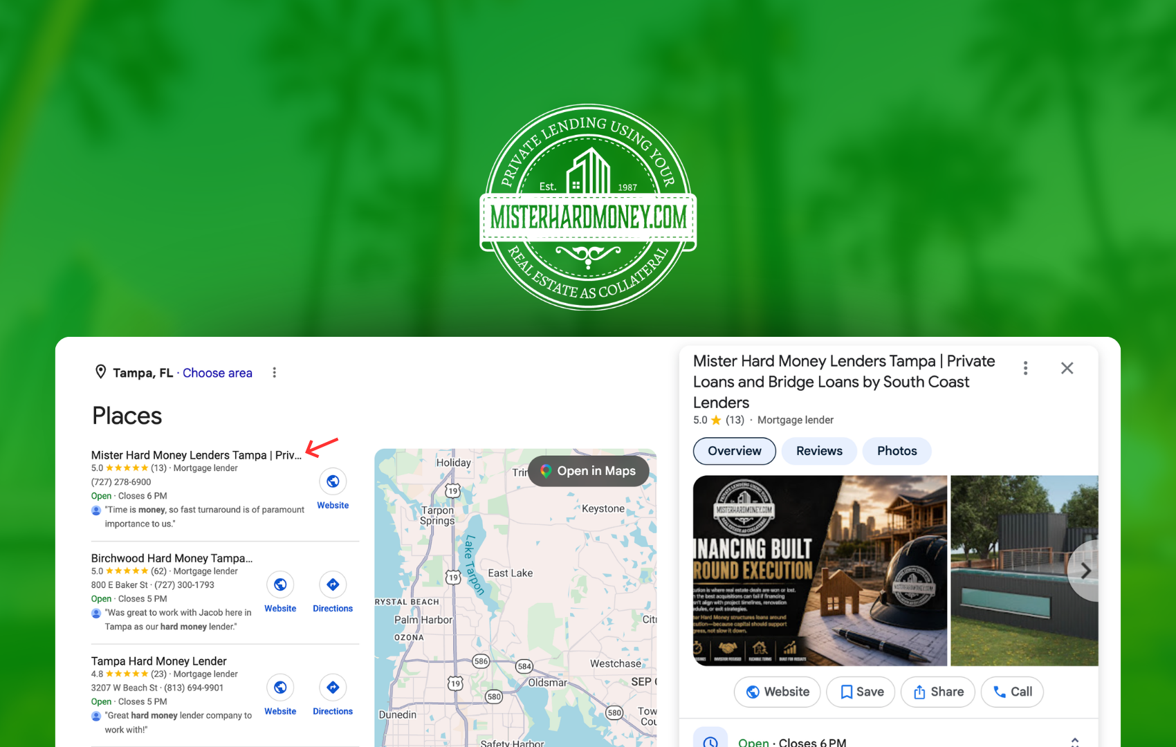 Local SEO Success: Mister Hard Money Lenders Tampa