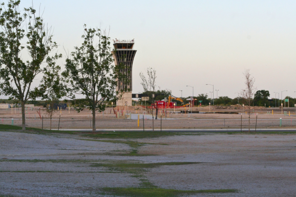 Mueller control tower as the neighborhood was being built Mueller control tower as the neighborhood was being built