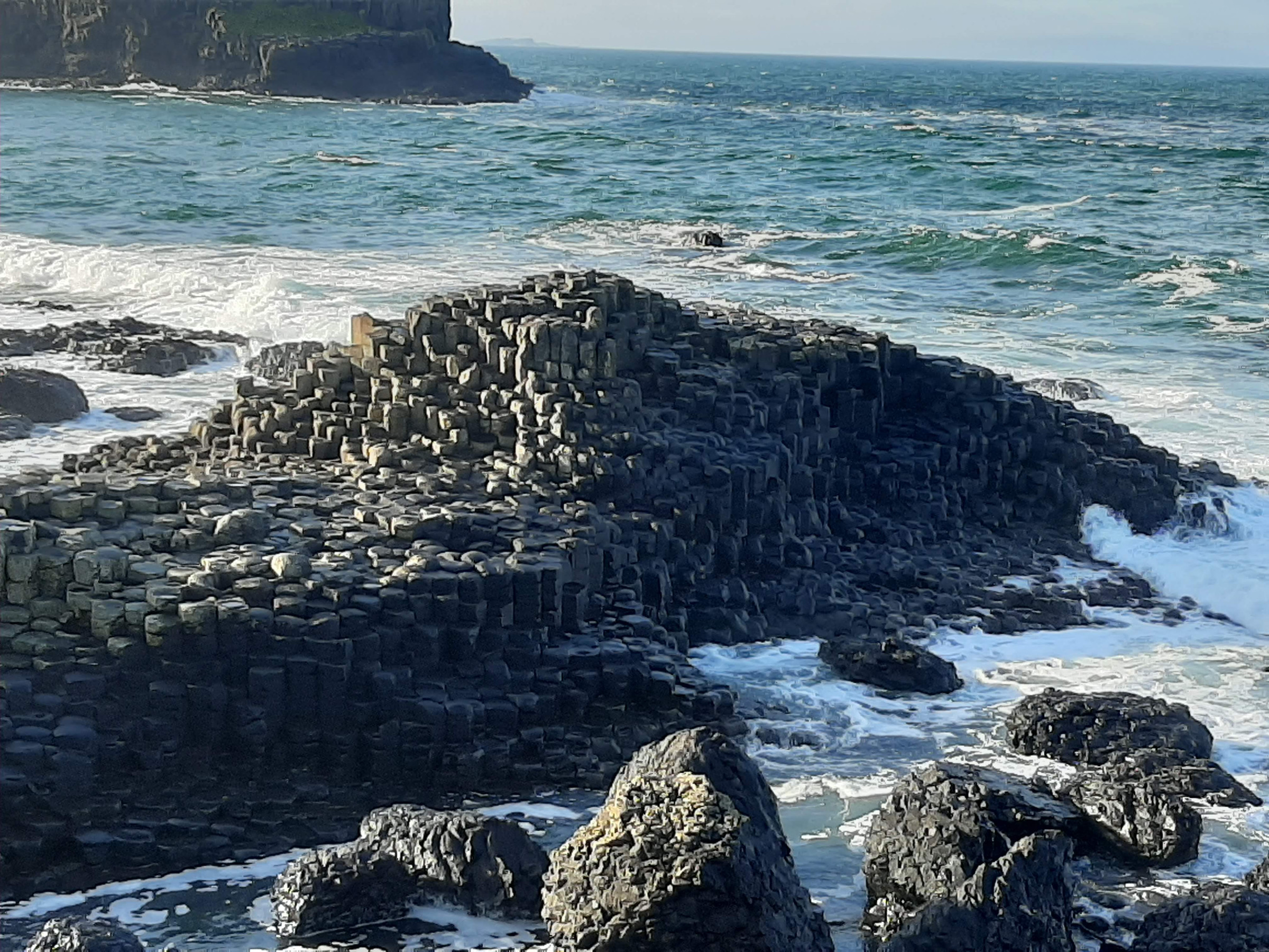 Giant's Causeway waves and basalt rocks