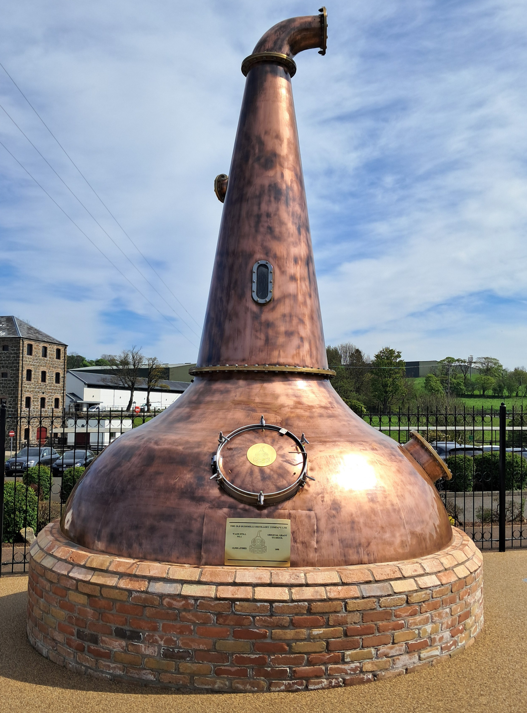 Copper still inside Bushmills Distillery
