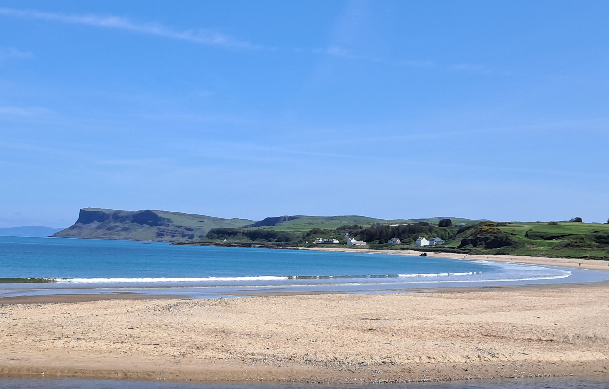 Ballycastle Beach and Fair Head — the sandy beach, sea and distant headland