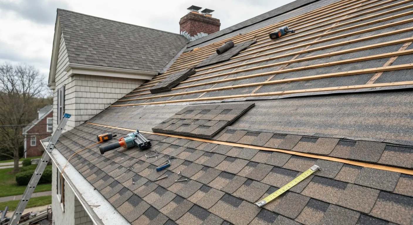 Roof repair in Bethesda home