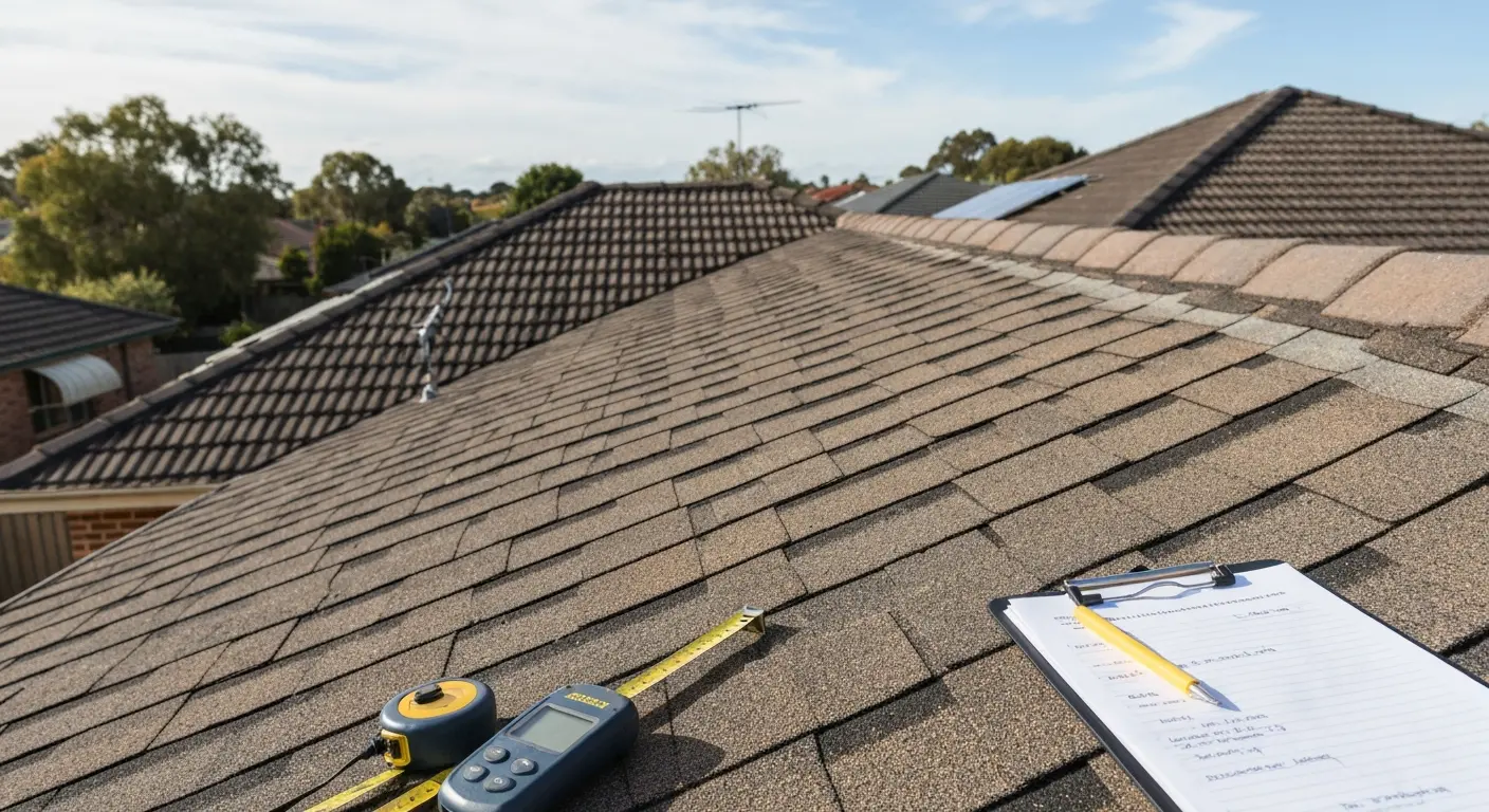Roof inspection in progress