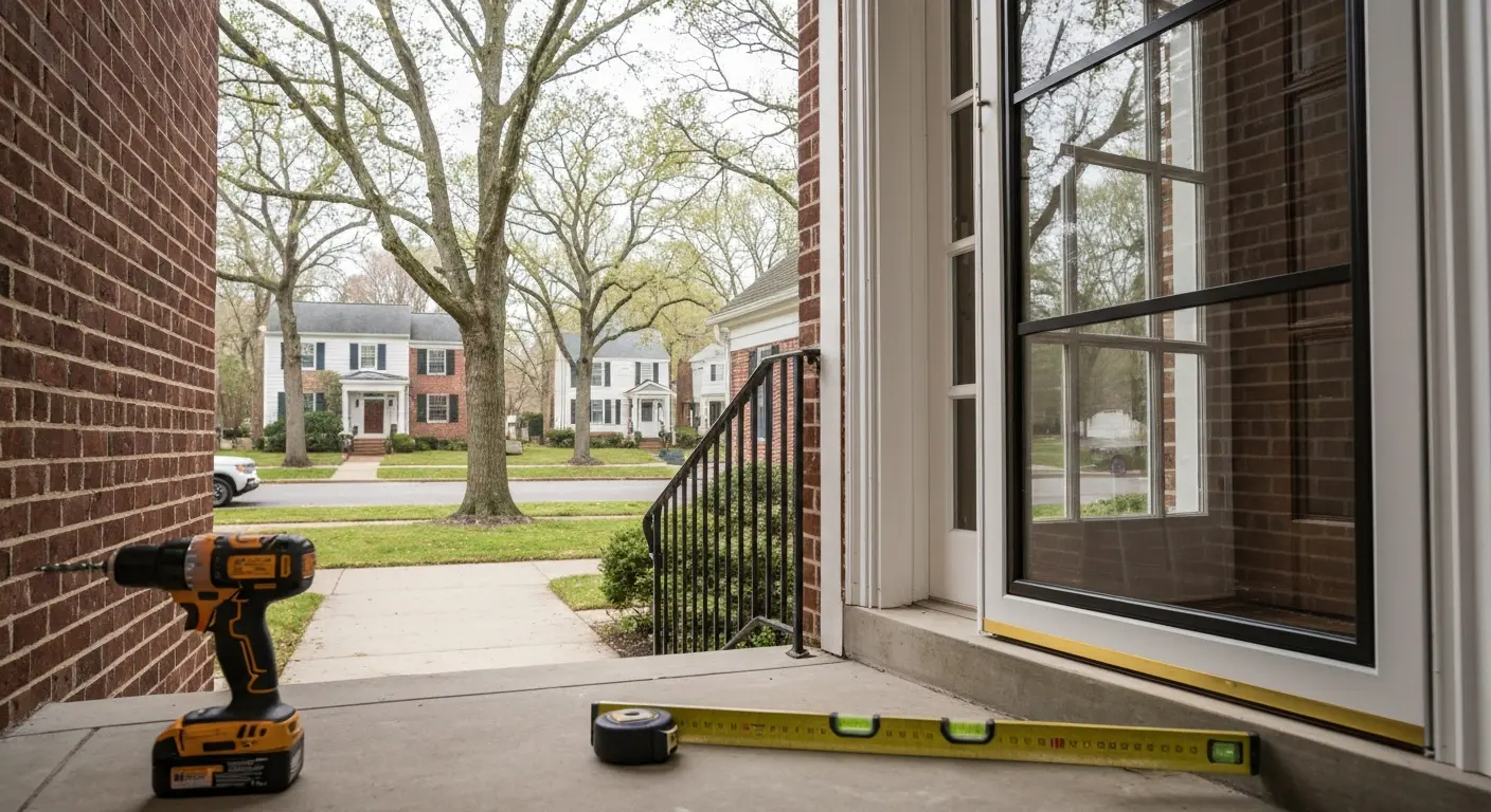 Storm door installation