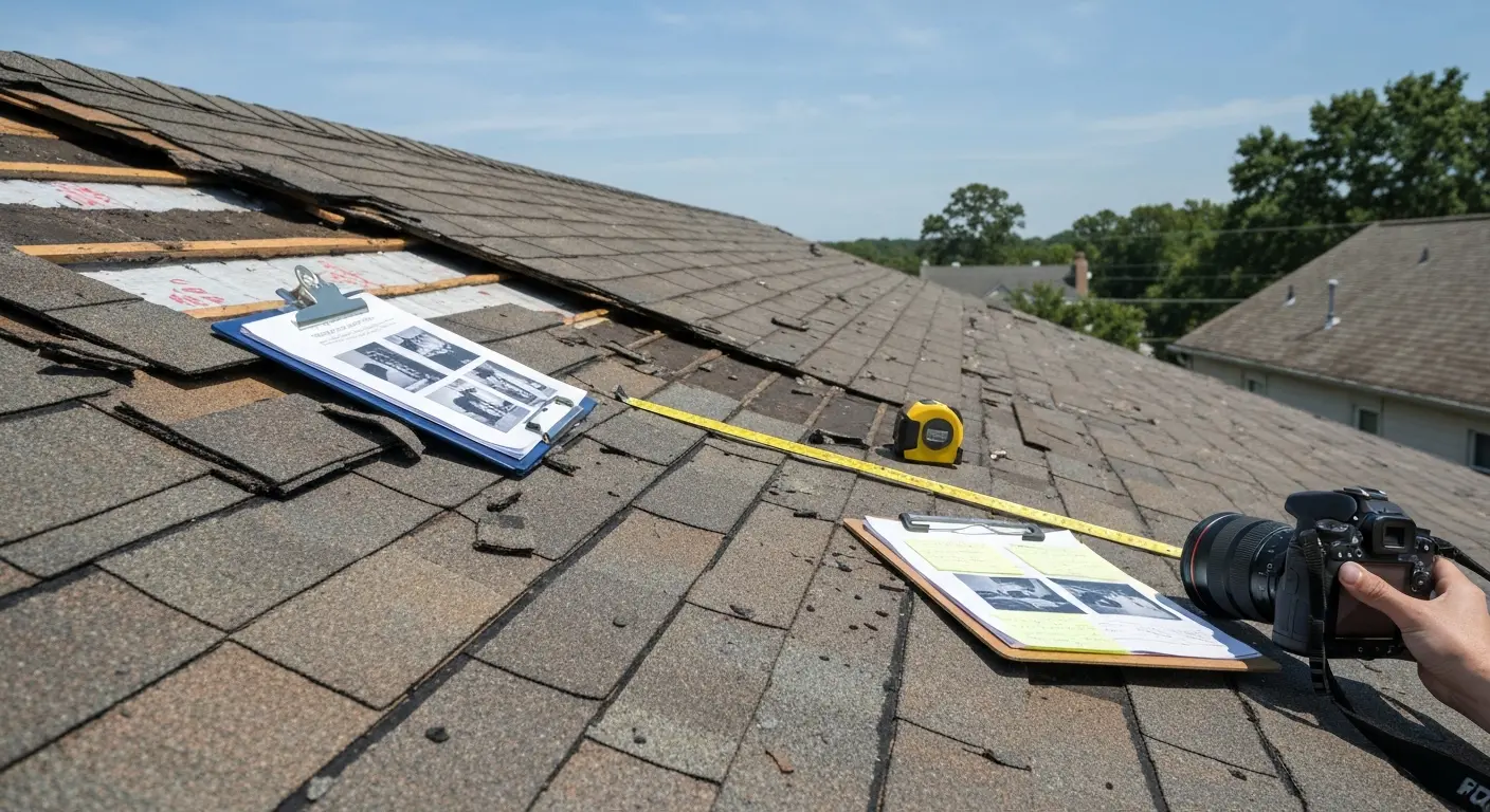 Insurance claim roof documentation